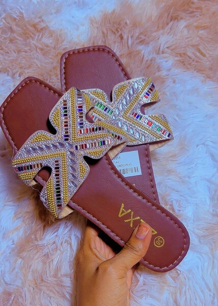 Sandales plates à nœud papillon