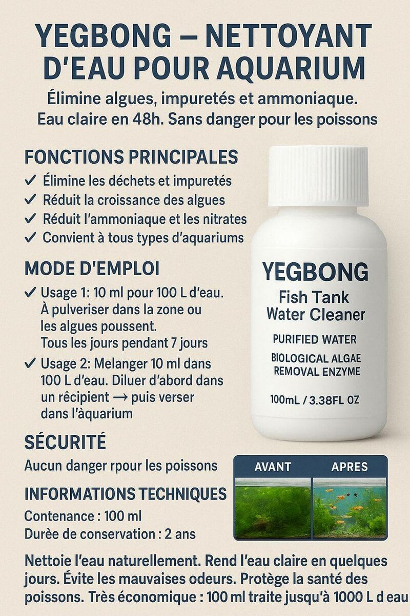 Nettoyant Aquarium Yegbong 100ml