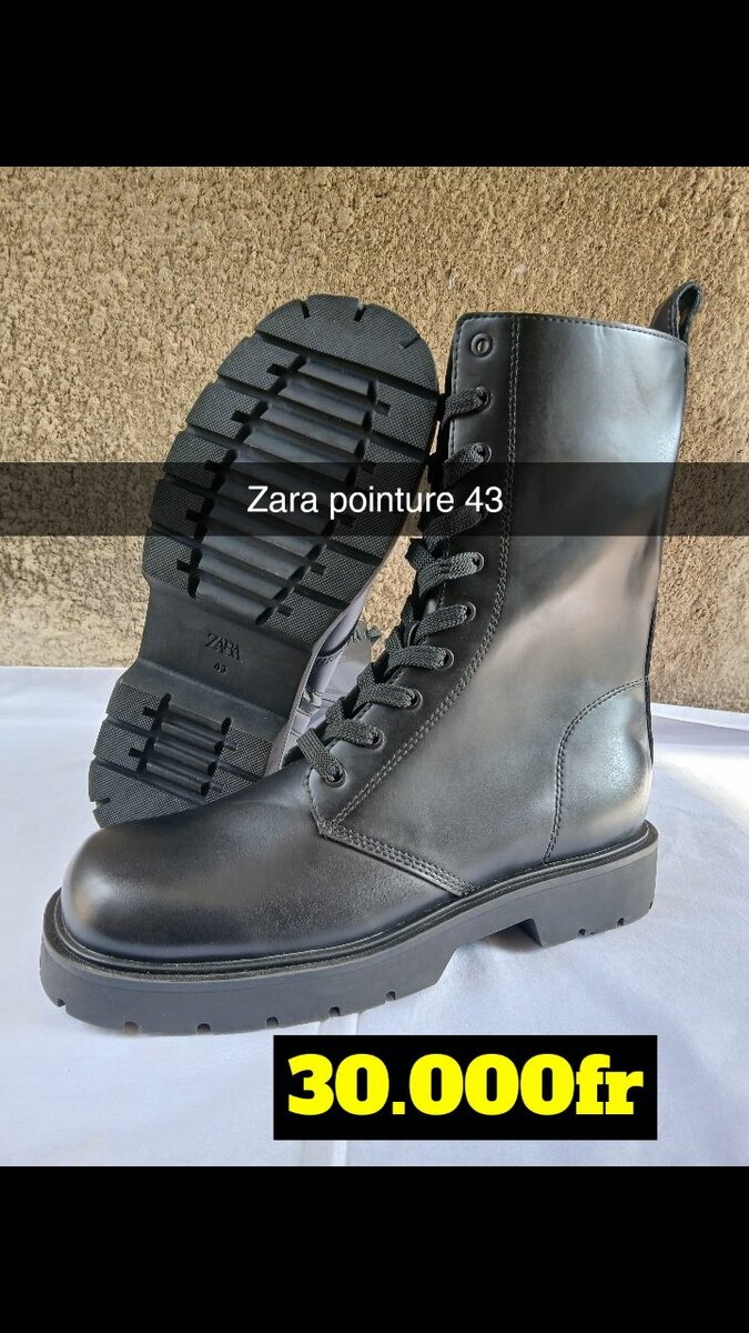 Bottes en cuir robustes Zara