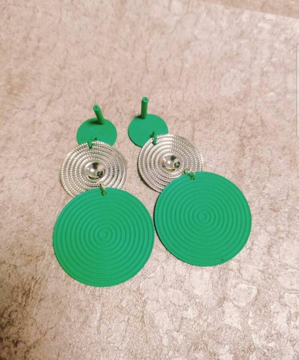 Boucles d'oreilles vertes circulaires