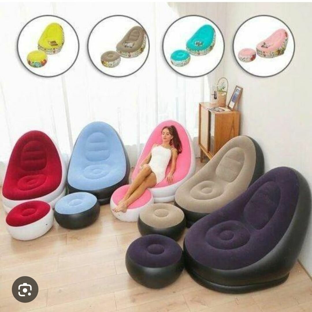 Fauteuil gonflable avec repose-pieds