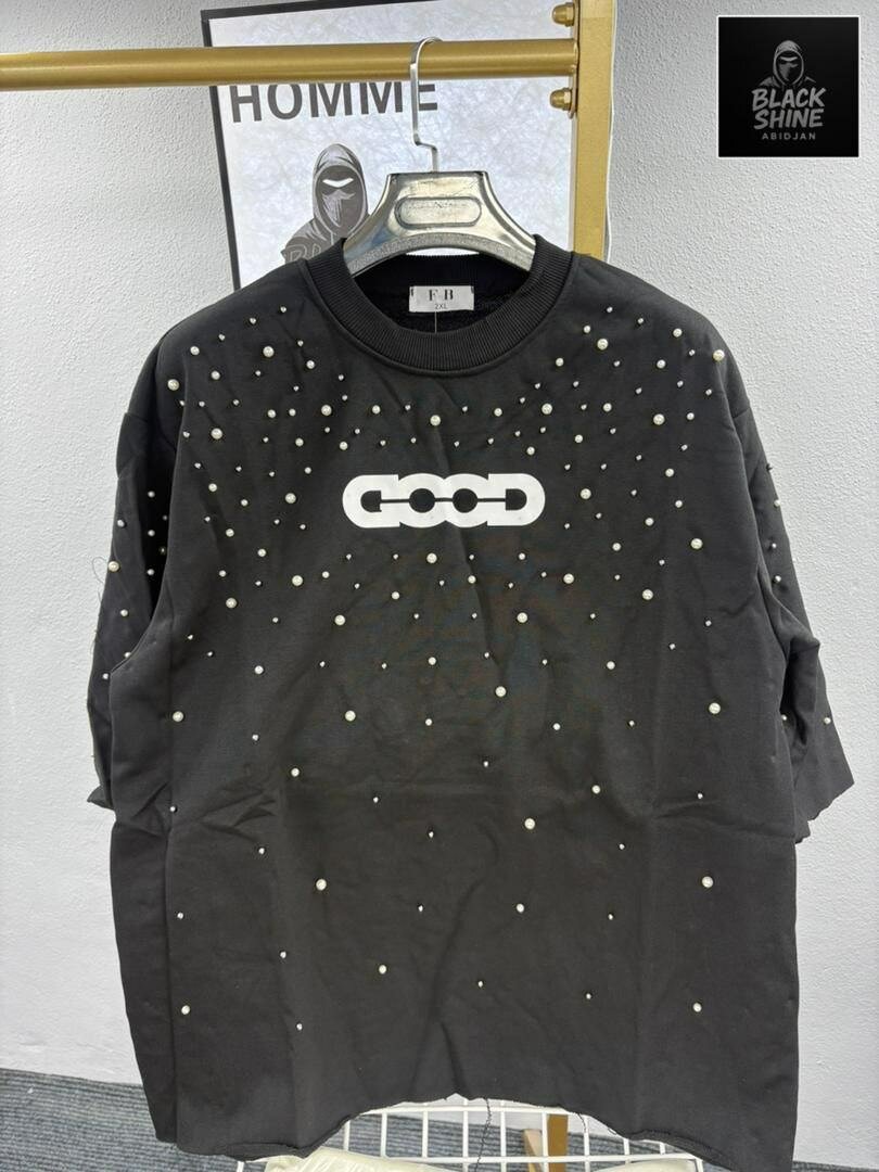 T-shirt homme perles "GOOD"