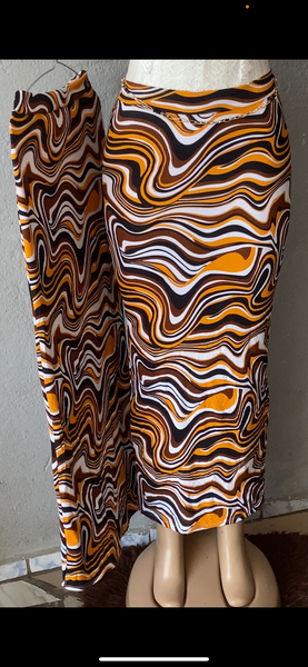 Jupe imprimée ondulée