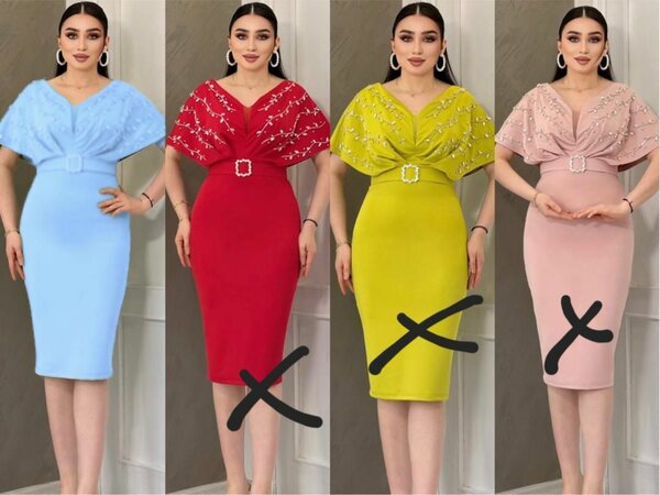 Robe élégante en soie bleue