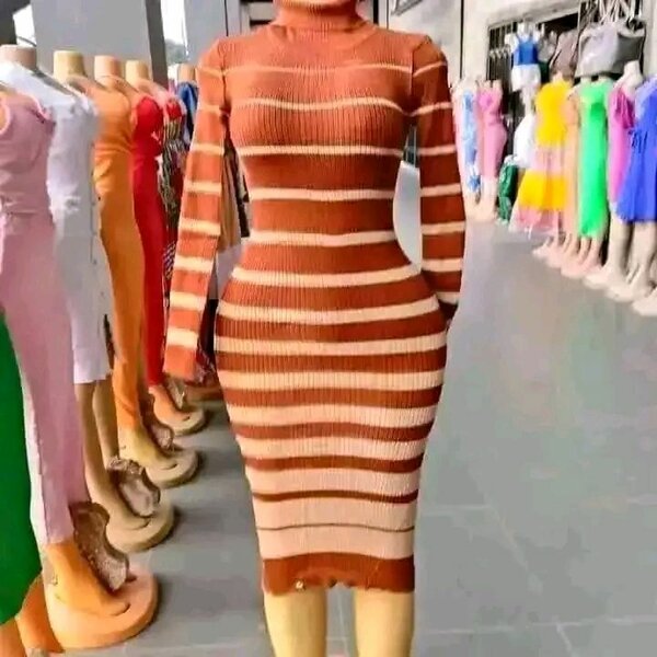 Robe Pull Rayée Femme