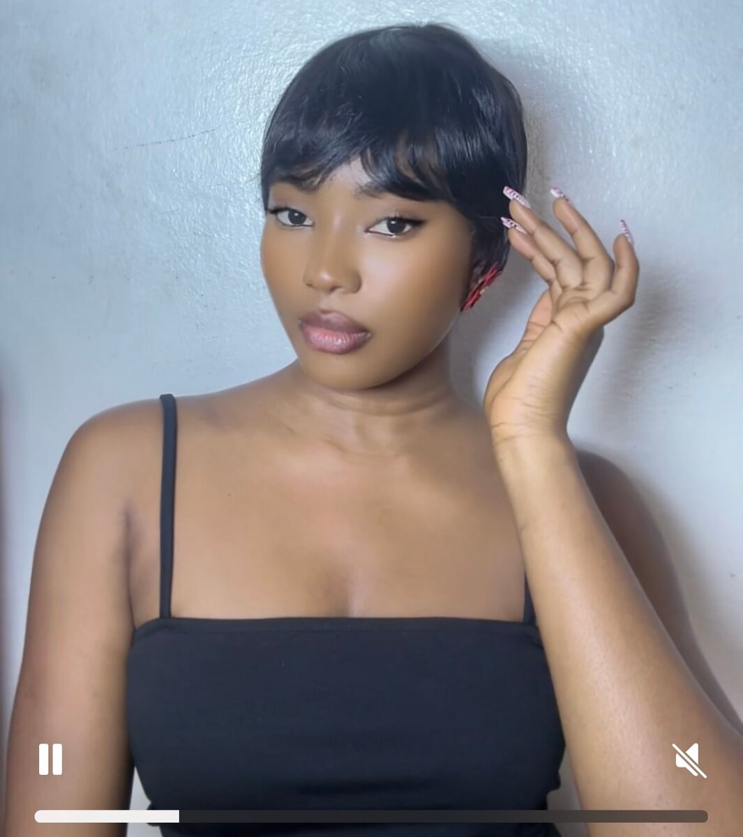 Perruque courte en cheveux naturels