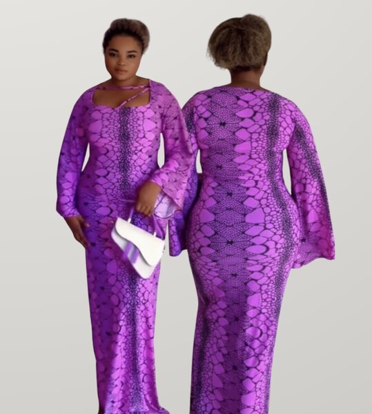 Robe longue violet bohème