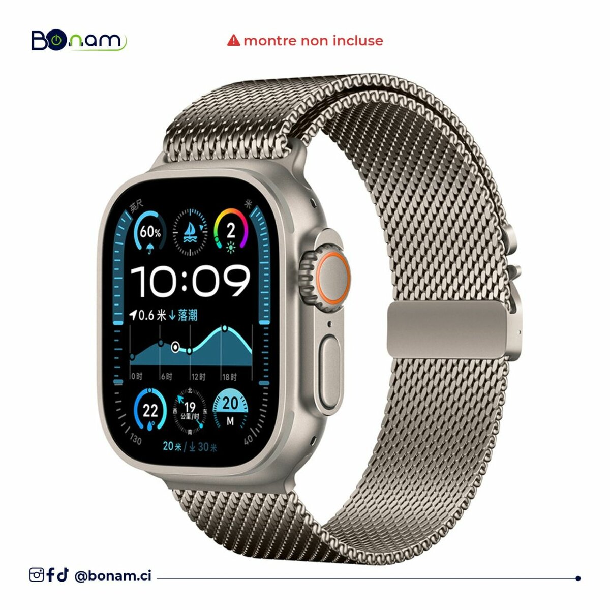 Bracelet Milanais Titane 42-49mm