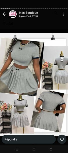 Tenue Deux Pièces Femme Gris