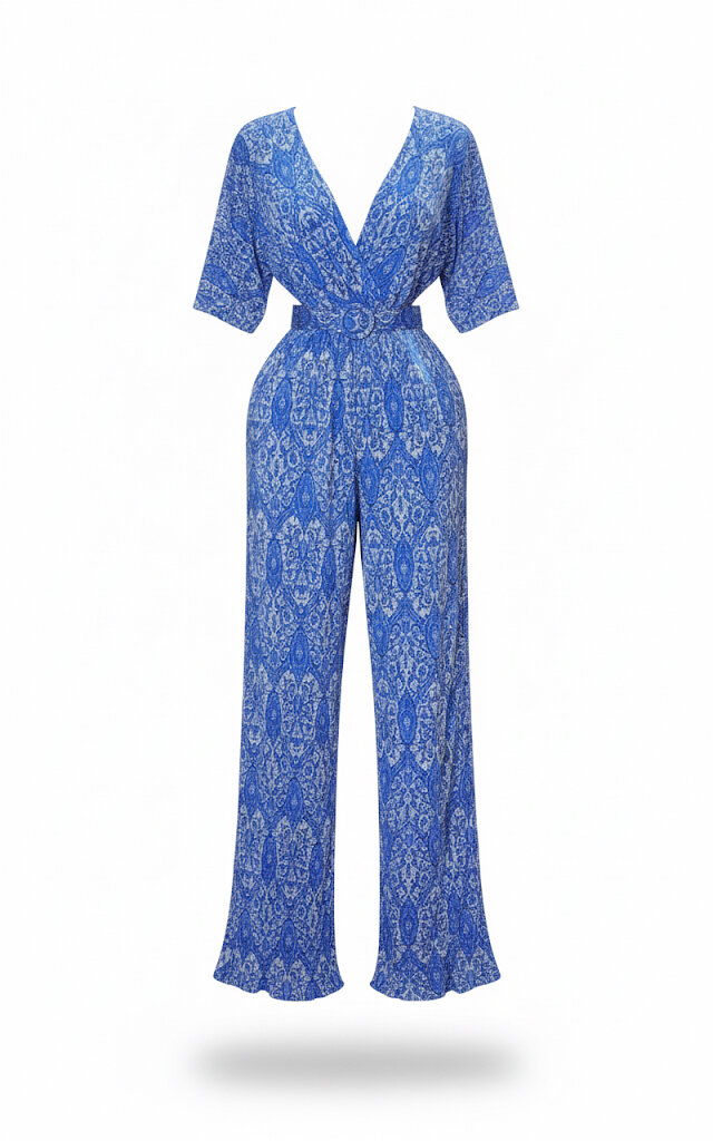 Combinaison Bleu Bohème Élégante