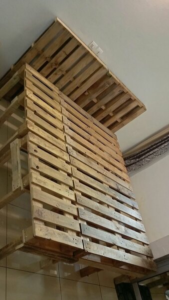 Cadre de lit en palettes bois