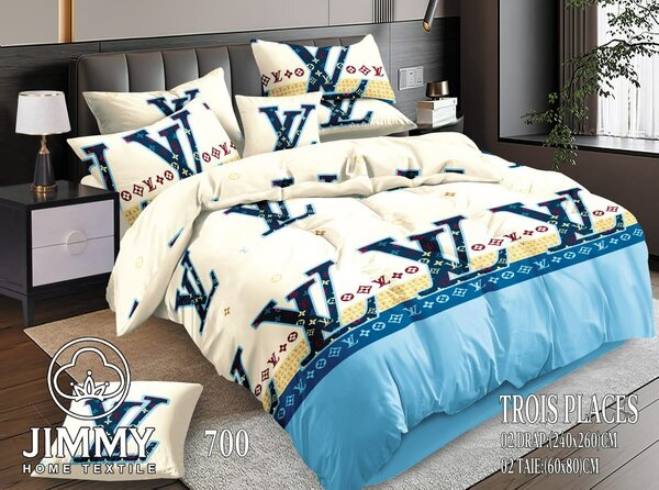 Parure de lit imprimé luxueux - Trois places