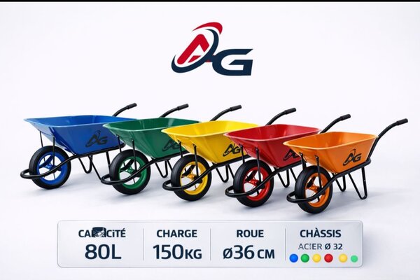 Brouette robuste multicolore