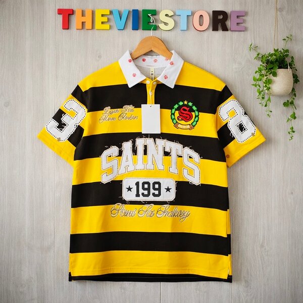 Chemise rayée jaune et noire pour hommes