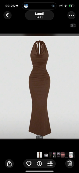 Robe Longue Évasée Marron