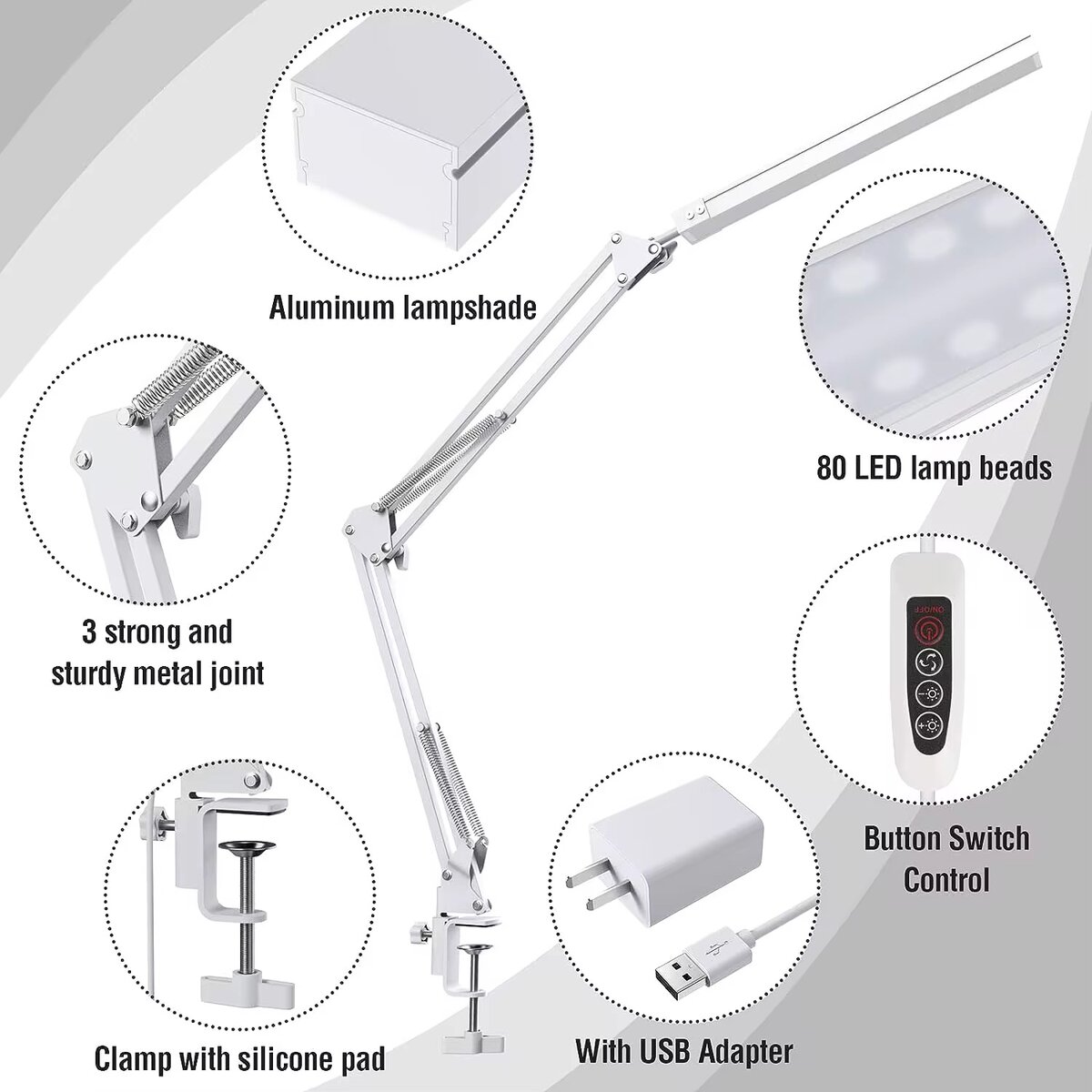 Lampe de bureau LED USB ajustable