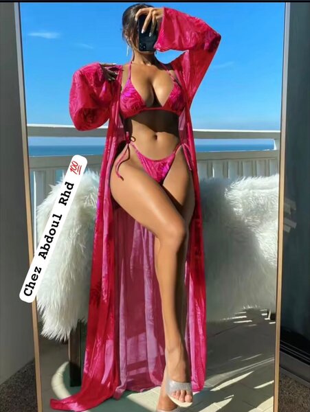 Ensemble bikini rouge glamour