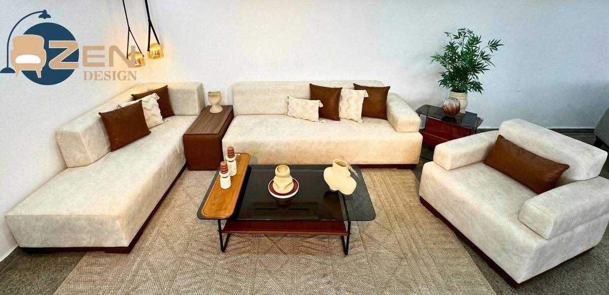 Ensemble canapé et fauteuils confortables