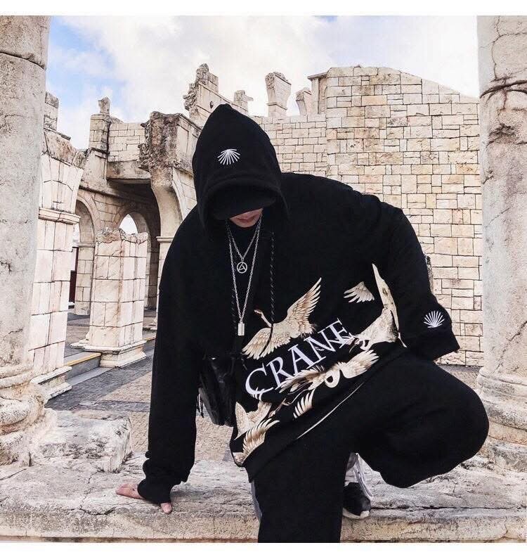 Sweat à capuche grues élégant