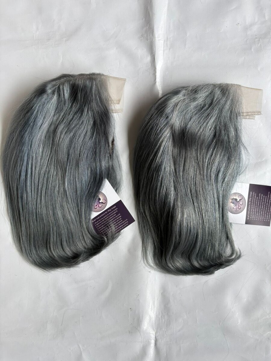 Perruque Synthétique Grise