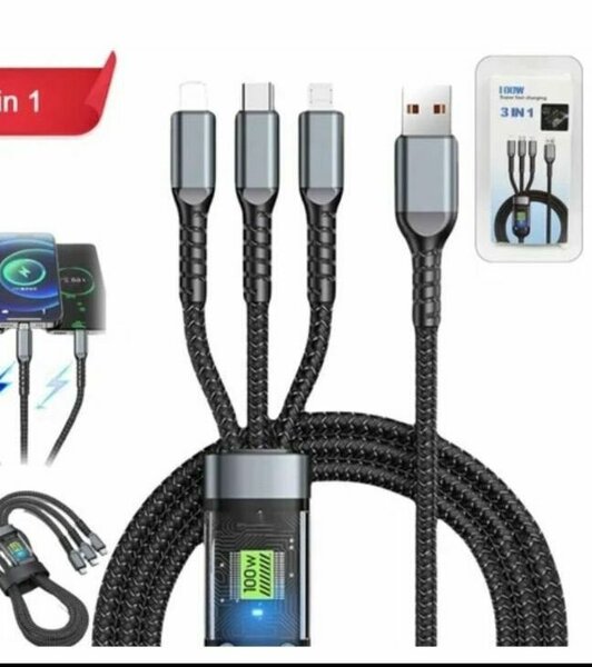 Câble Charge 3 en 1 100W
