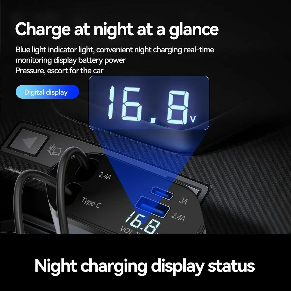 Chargeur voiture 4 ports USB Type-C