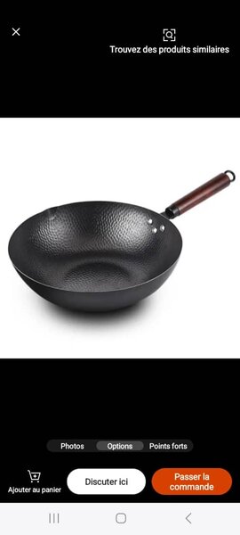 Wok en fonte antiadhésif