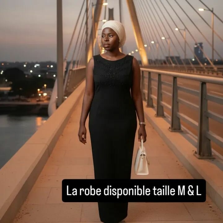 Robe longue élégante noir