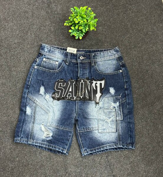Shorts en jean délavé homme