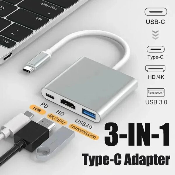 Adaptateur USB-C 3-en-1