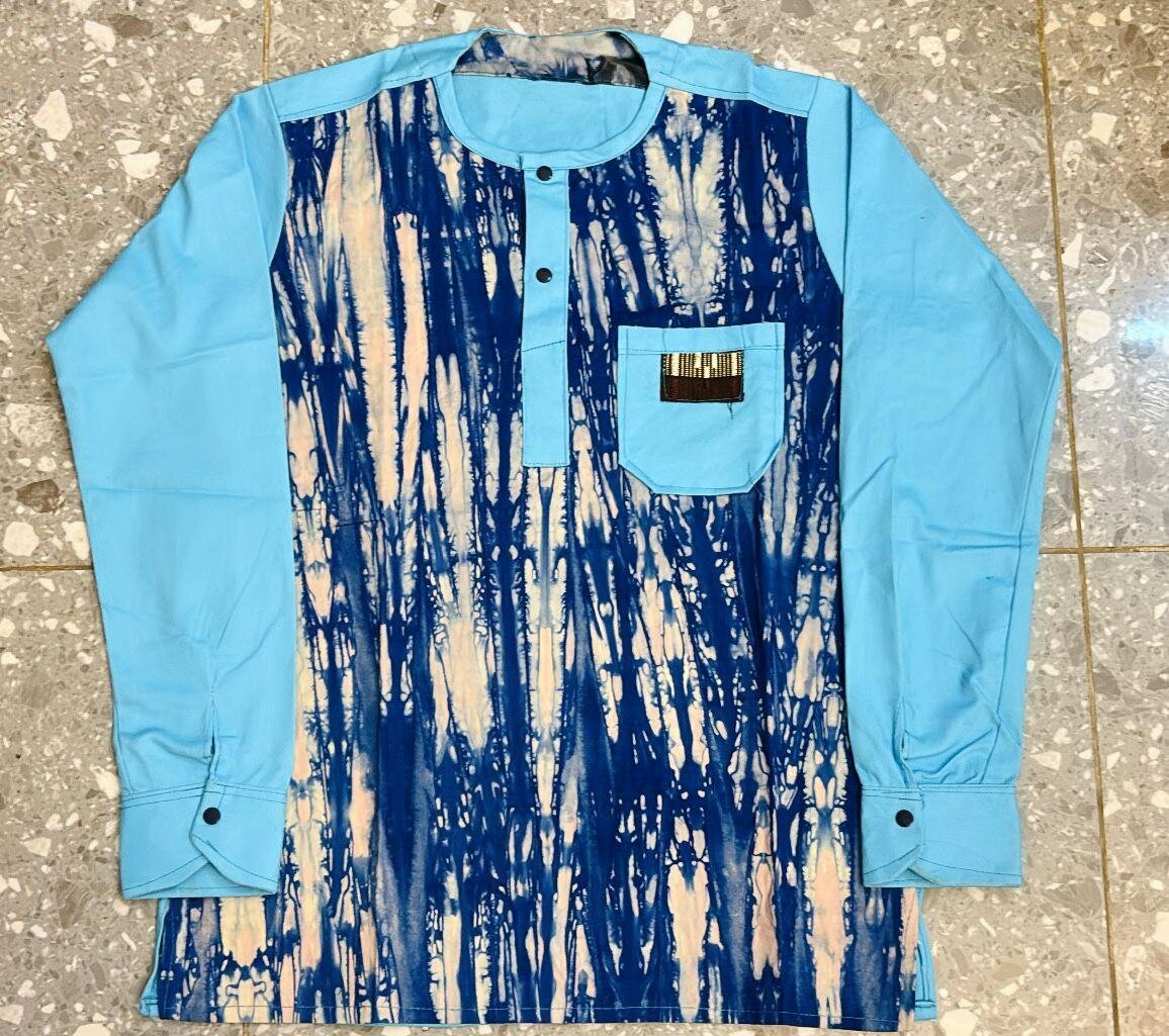 Chemise africaine en wax coloré
