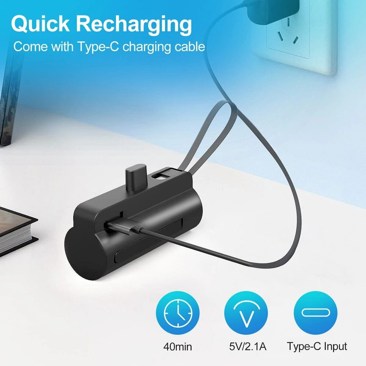 Chargeur portable compact USB-C