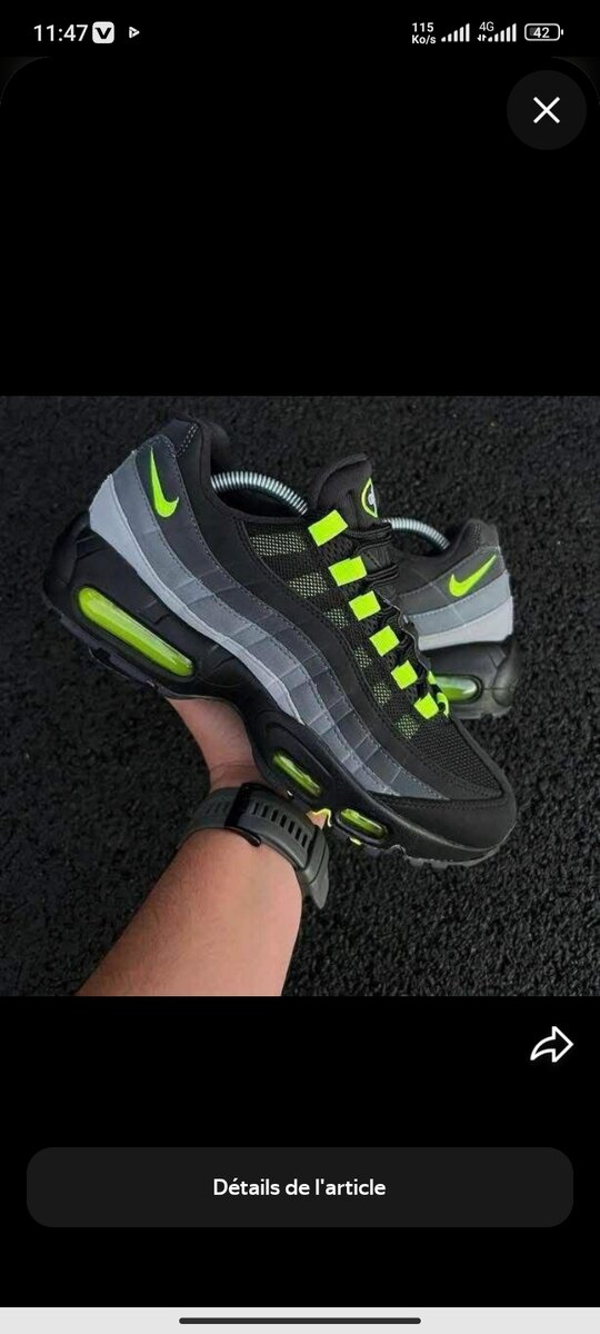 Baskets Air Max 95 Noir Vert