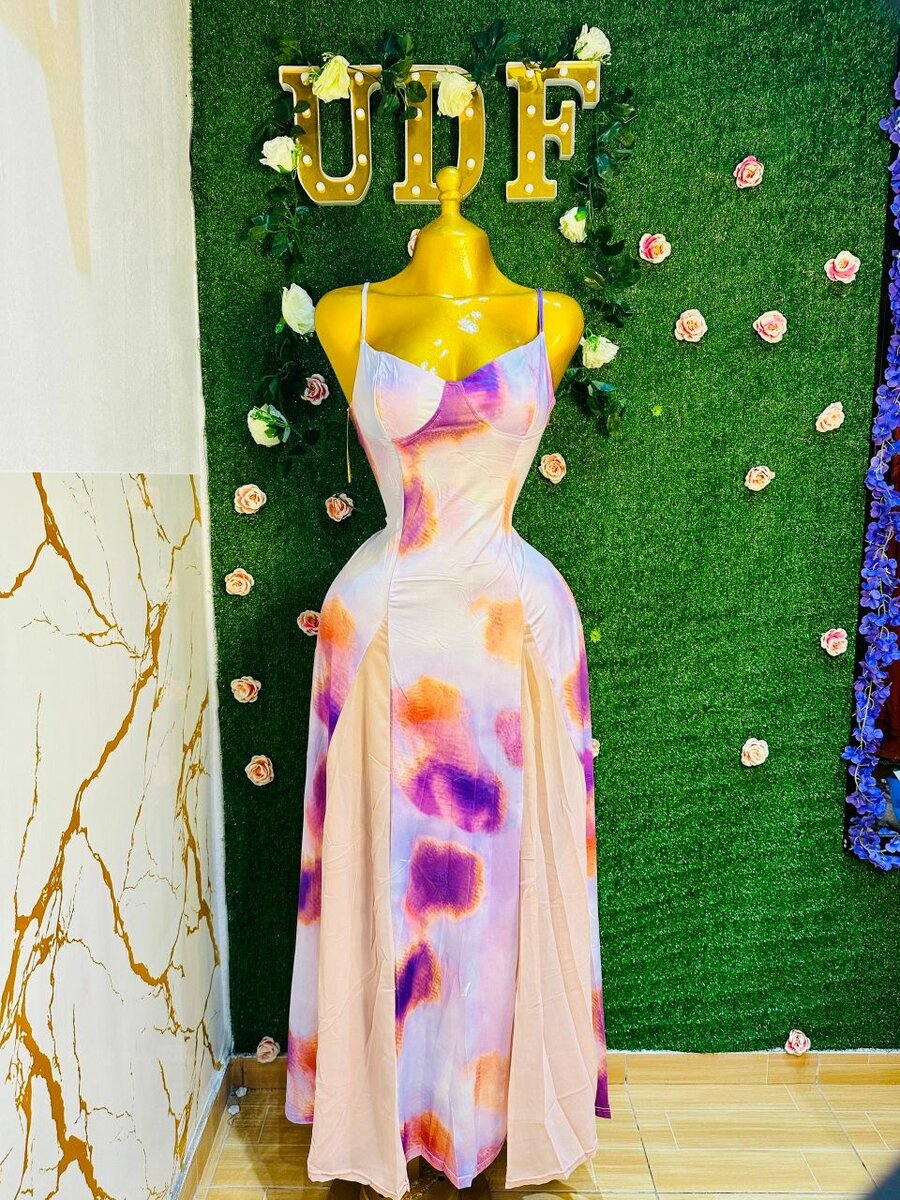 Robe élégante multicolore