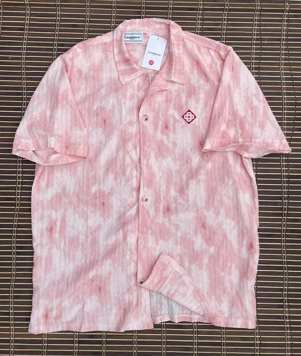 Chemise en lin rose homme