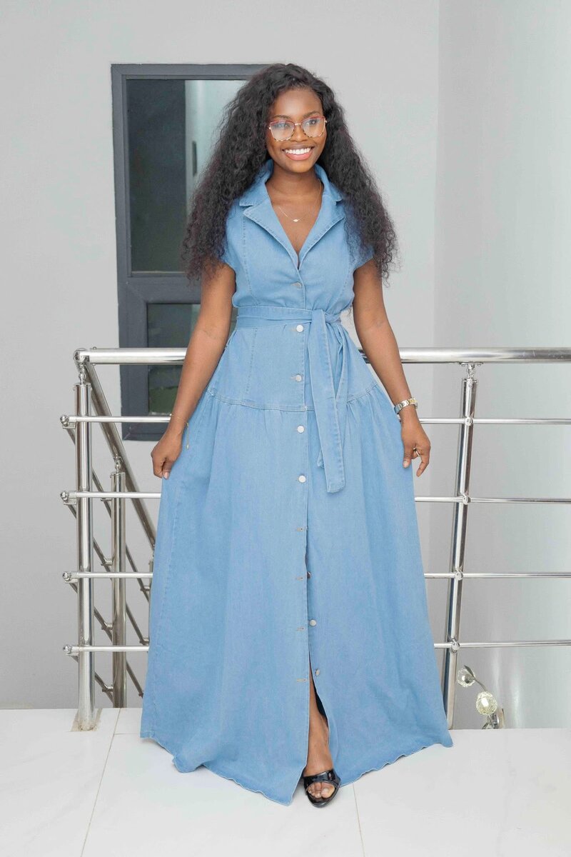 Robe longue en jean élégante