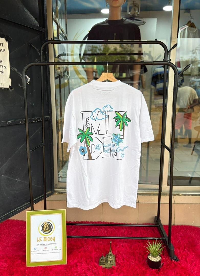 T-shirt blanc imprimé été