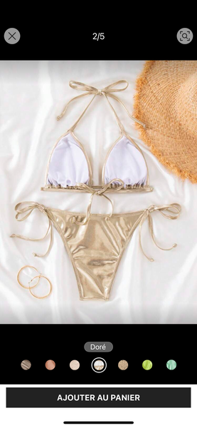 Bikini doré métallisé chic