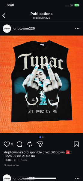 Débardeur Tupac Homme Tendance