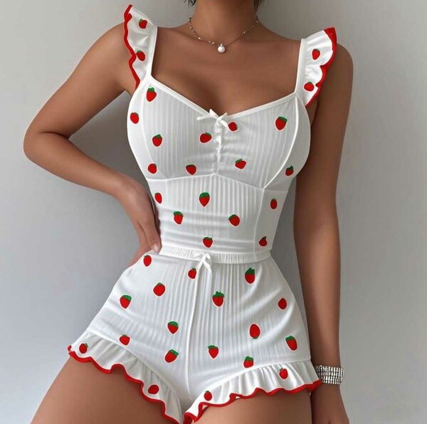 Pajama Femme Fraises Été