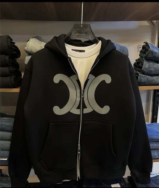 Sweat à capuche noir avec logo