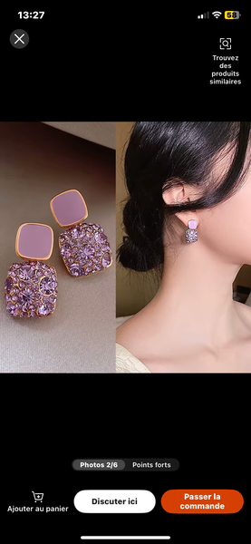 Boucles d'oreilles strass modernes