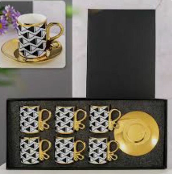 Ensemble de Tasses à Café Or