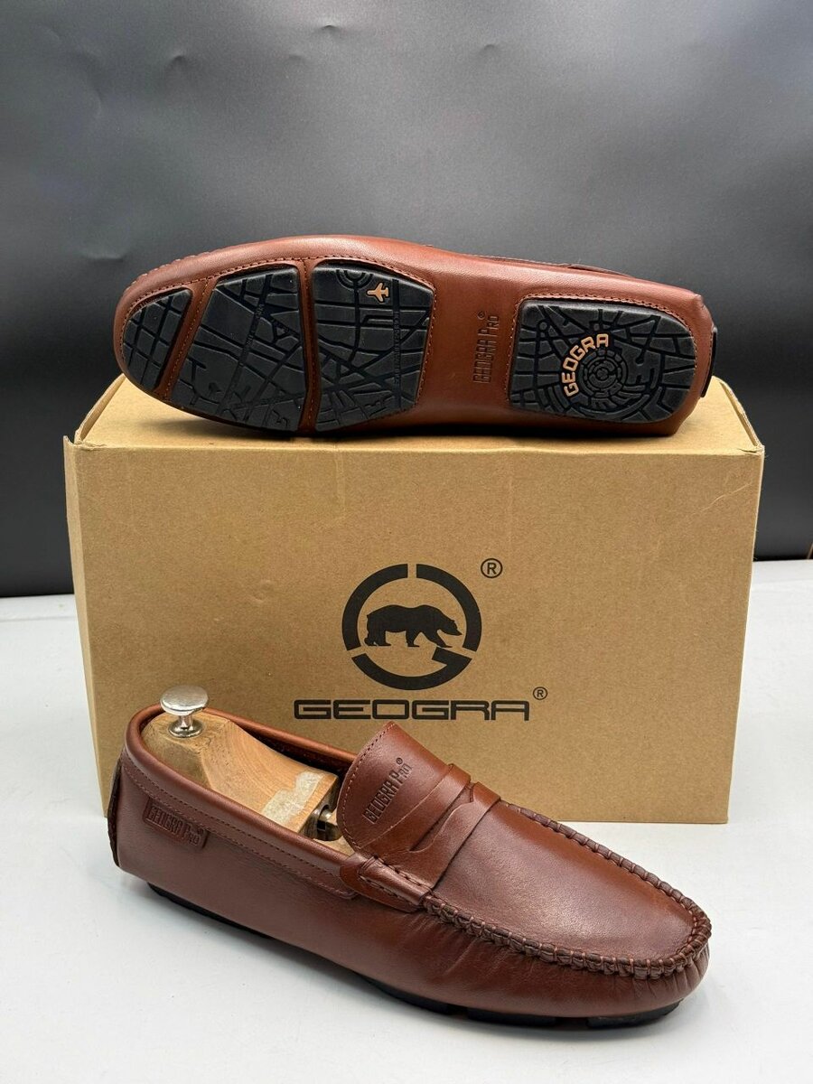 Chaussures homme GEOGRA en cuir marron