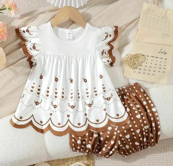 Ensemble été fille à pois