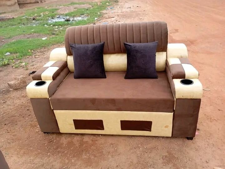 Ensemble canapé moderne beige et marron