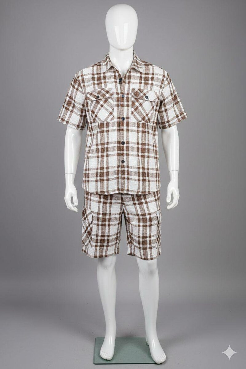 Ensemble Chemise et Short à Carreaux