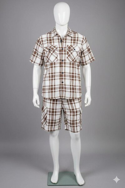 Ensemble Chemise et Short à Carreaux