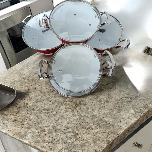 Set de Marmites en Fonte Rouge 5pcs