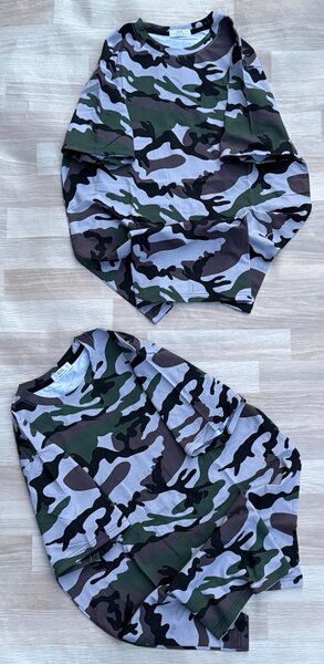 T-shirts rayés et camouflage